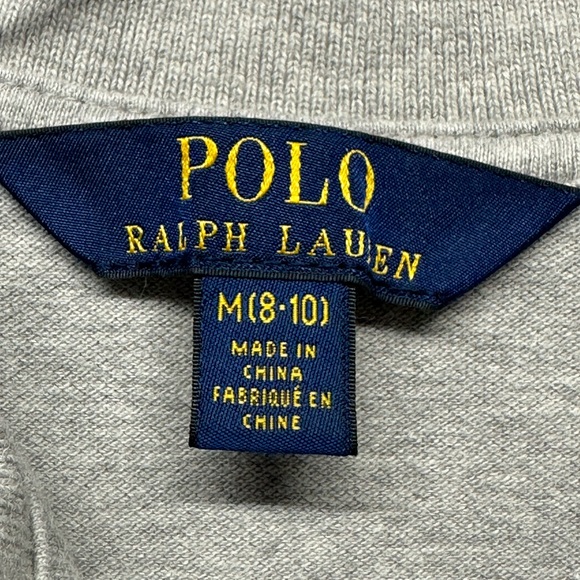 Polo Ralph Lauren Big Pony Stretch Mesh Grey Polo Shirt Size Medium 8-10 - Picture 3 of 4